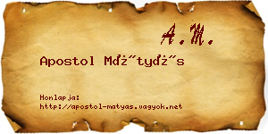 Apostol Mátyás névjegykártya