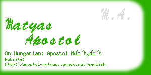 matyas apostol business card